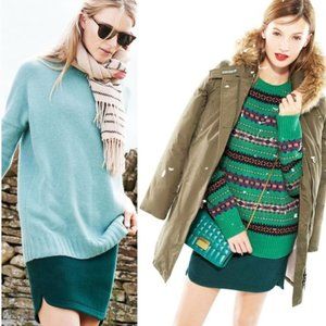 J.Crew Shirttail Wool Mini Skirt